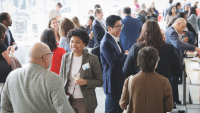Conference attendees networking